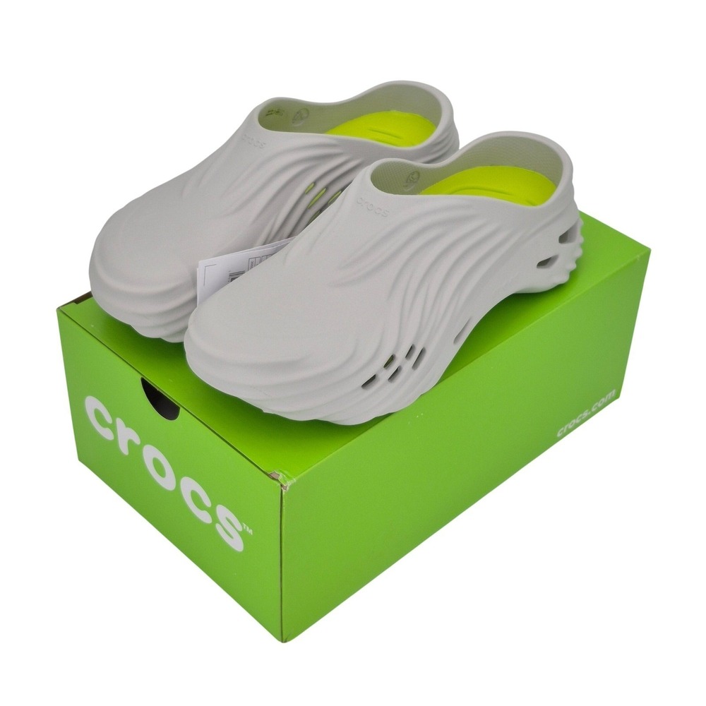 Crocs Echo Wave Clogs Atmosphere Gray Adult Men's Size 10 Slip-On Sandals Shoes